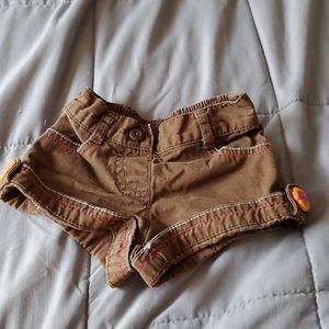 Brown shorts with flowers